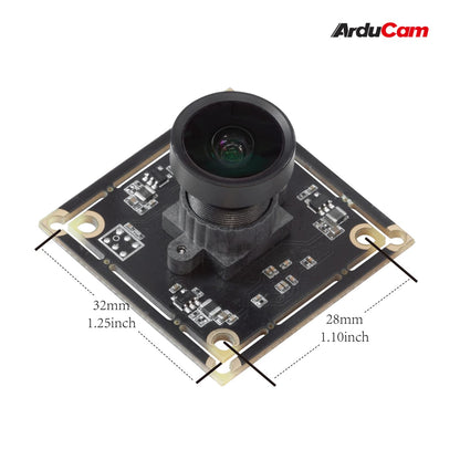 Arducam 5MP Wide Angle USB Camera for Computer, 1/4" CMOS OV5648 Mini UVC USB2.0 Video Webcam with Microphone, with 3.3ft/1m Cable