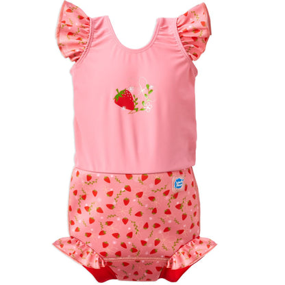 Splash About Baby Girls Happy Costume One Piece Swimsuit, Strawberry Field, 12-24 Months UK