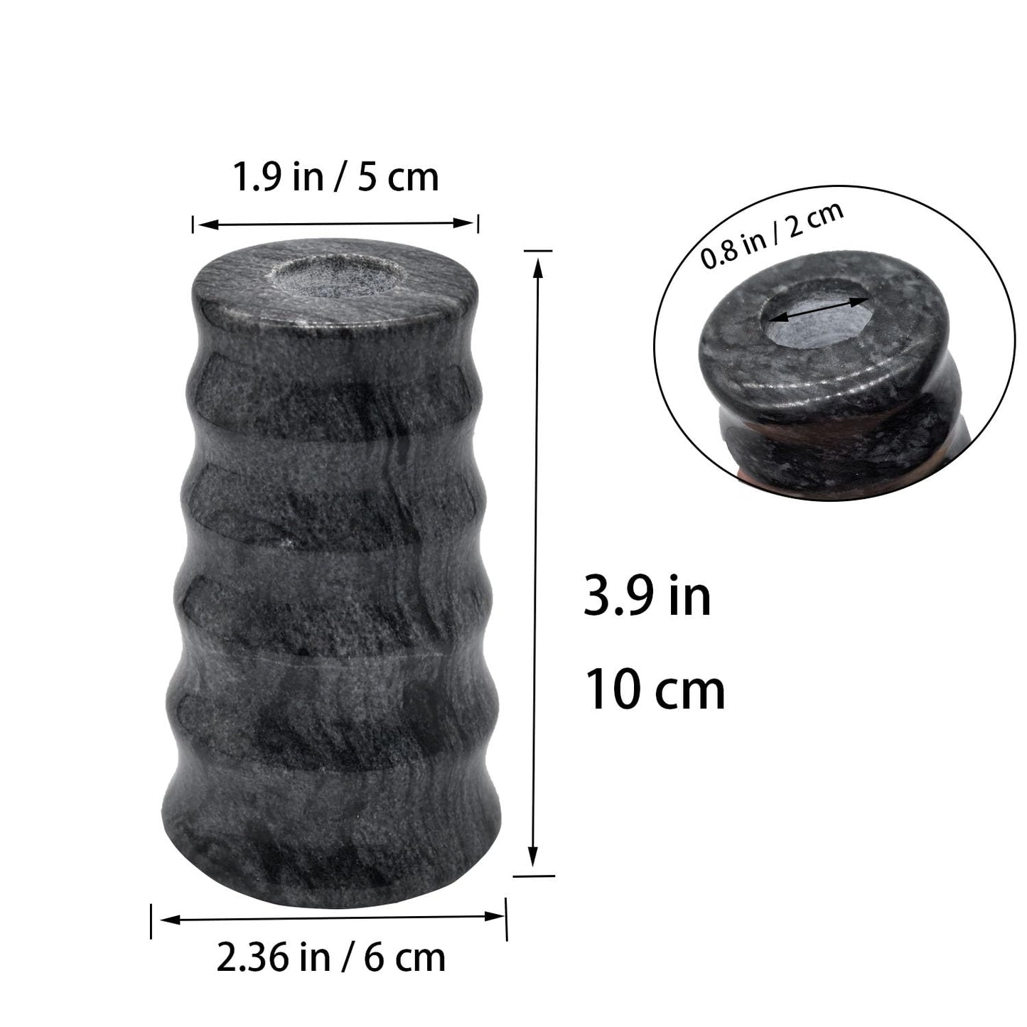 Marble Candlestick Holders, Set of 2 Natural Stone Candle Holder Decorative Candle ，（Marble Black）