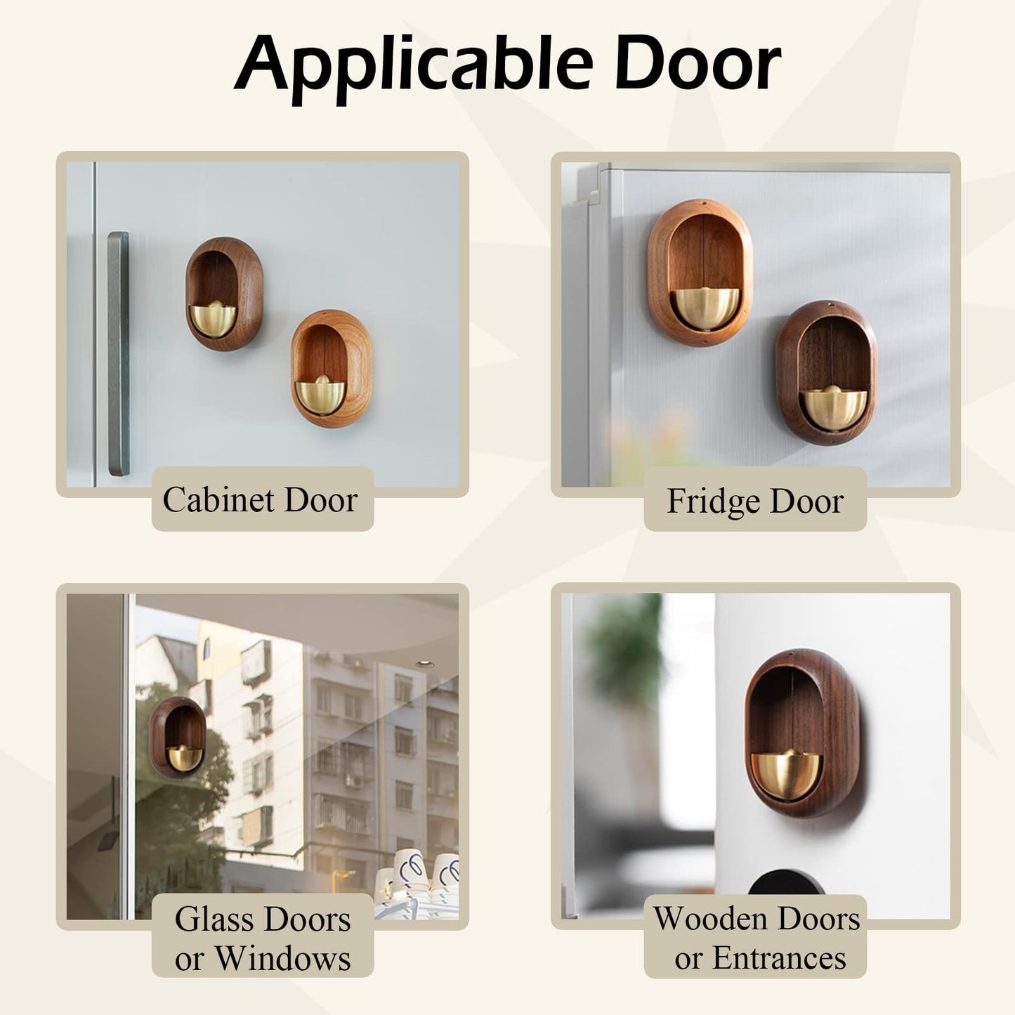 Shopkeeper's Bell for Business & Home - Hanging Bells for Door Entry Alert & Decoration, Magnetically-Attached