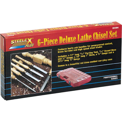Steelex Plus D2304 Deluxe HSS Lathe Chisel Set, 6-Piece