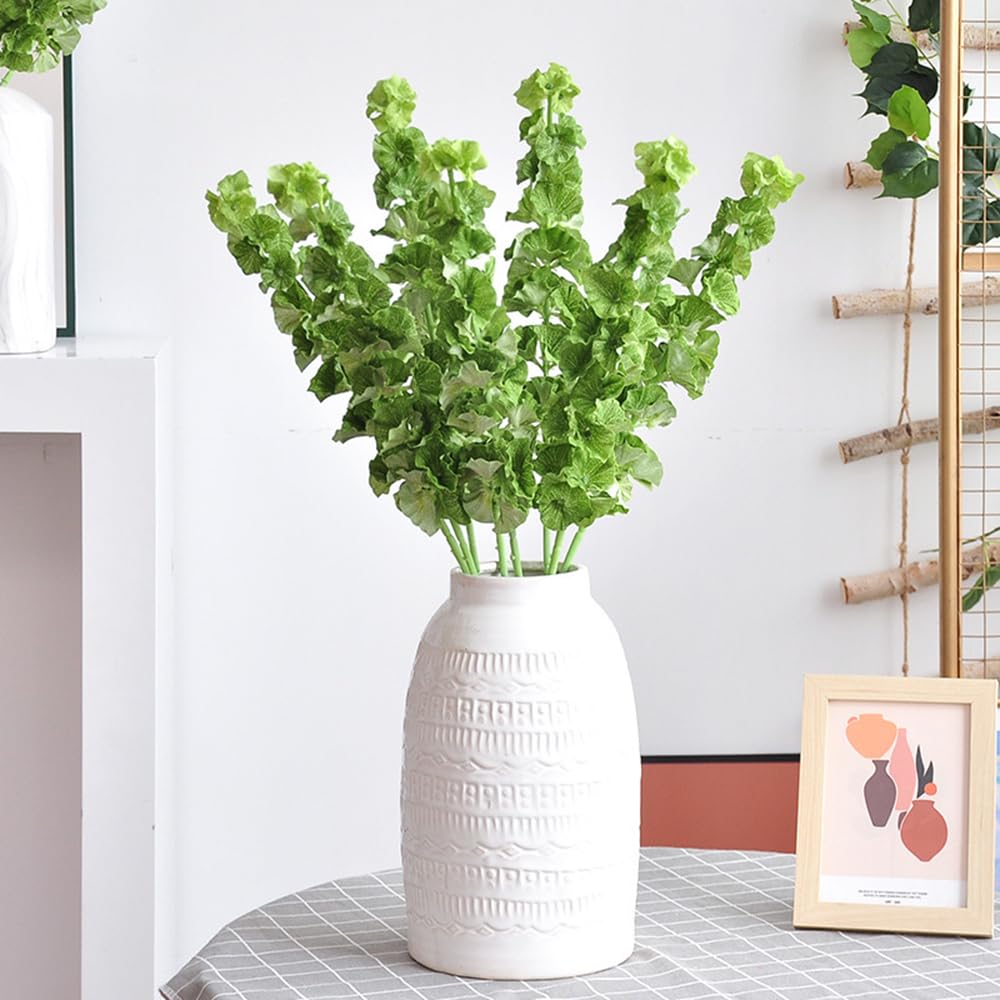 Doment 3Pcs Shell Leaf Artificial Flower Bell Grass Flower Bells of Ireland Long Stem Floral Arrangement Home Office Arrangements Indoor Outdoor Decoration