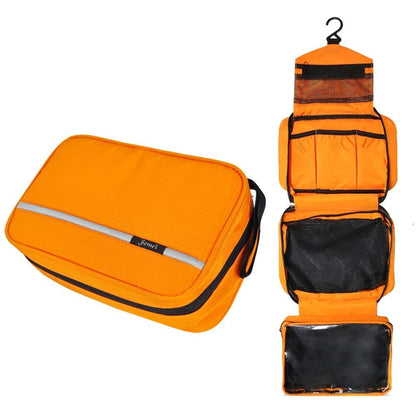 jiemei Hanging Toiletry Bag Waterproof, Travel Wash Bag for Men & Women with 4 Compartments, Foldable Compact Size, Super Durable Fabric
