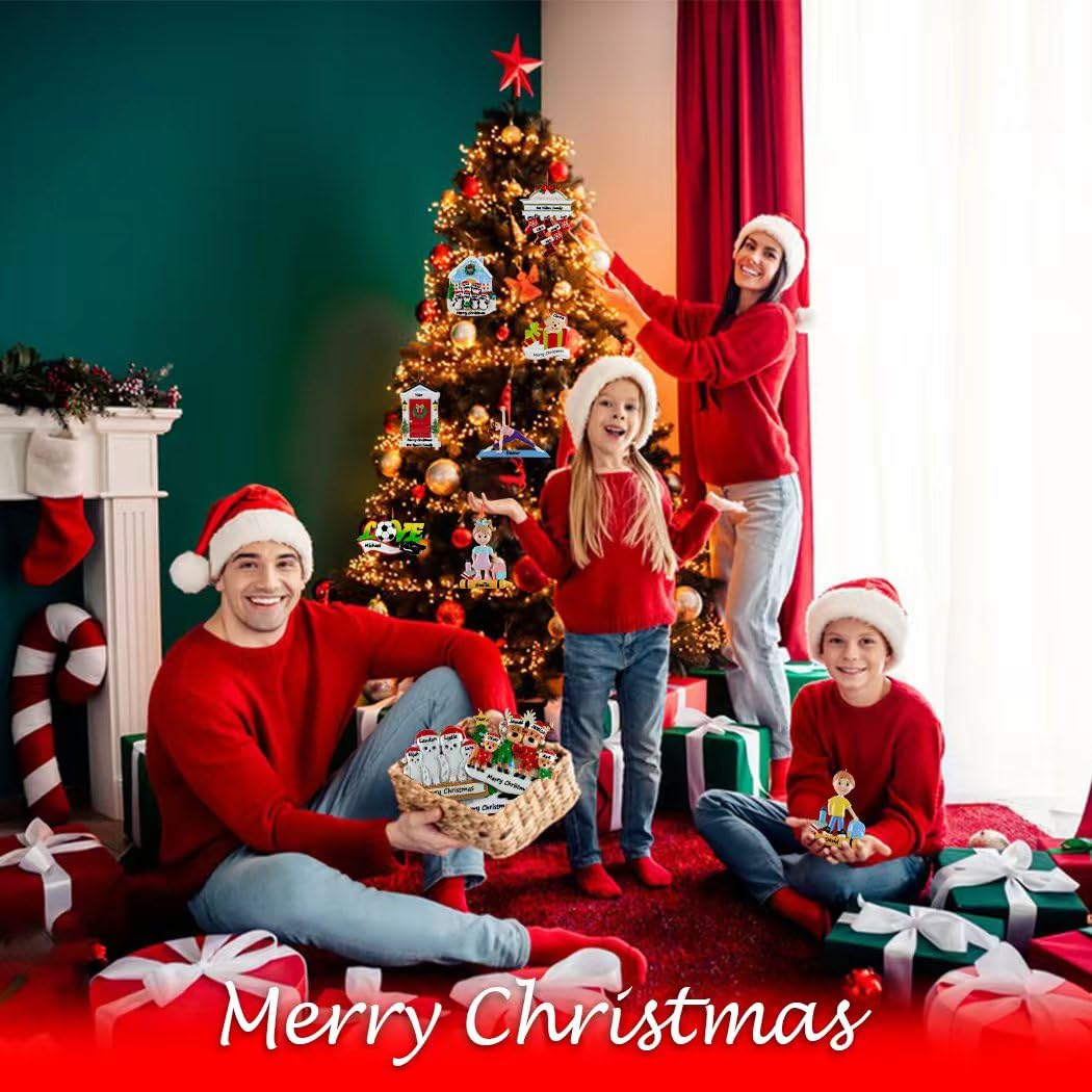 Family of 7 Christmas Ornament 2026, Personalized Reindeer Keepsake Gift