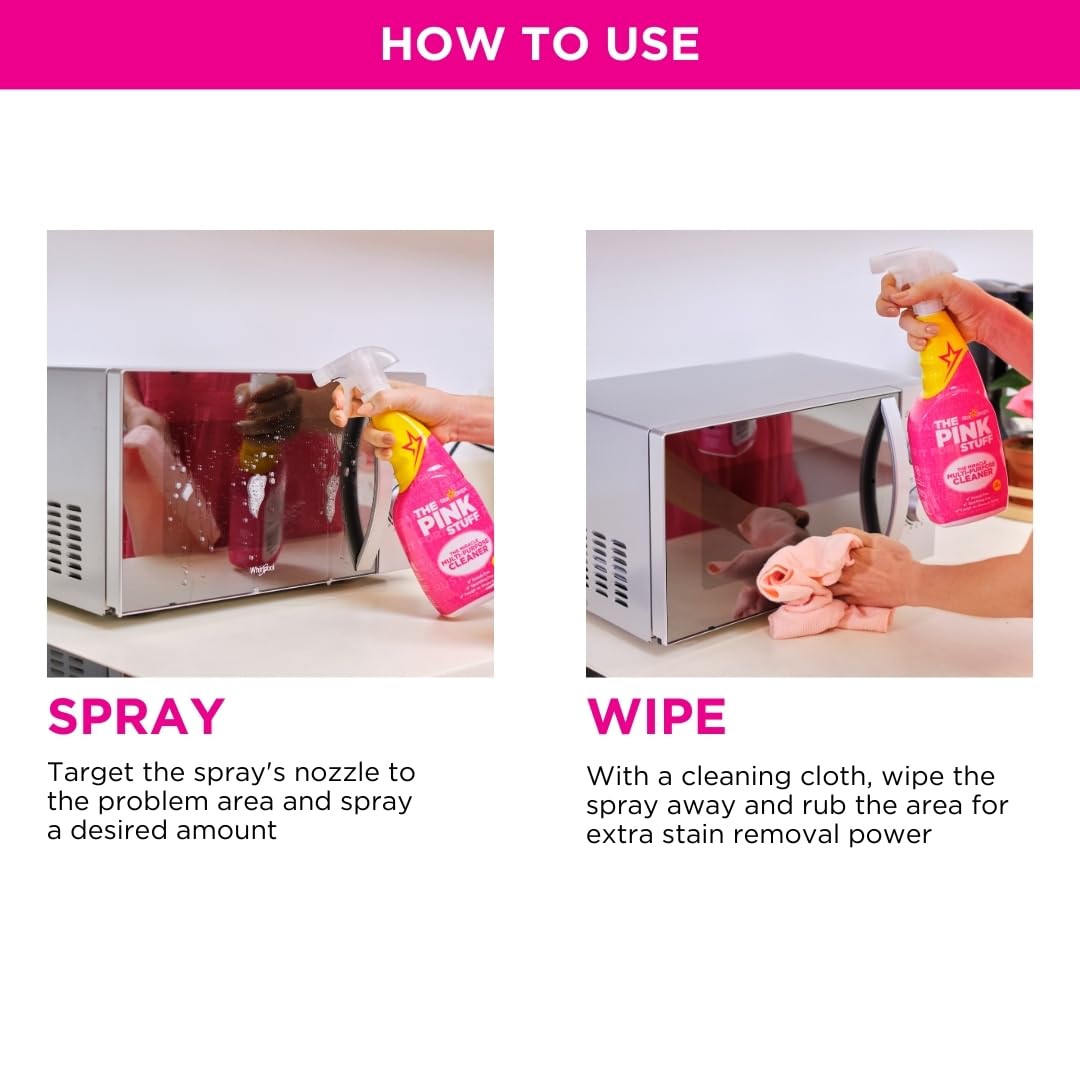 Stardrops The Pink Stuff Miracle Multi-Purpose Cleaner – Removes Grease, Grime, and Stains on Kitchens, Bathrooms, Floors, and More, 25 fl Oz