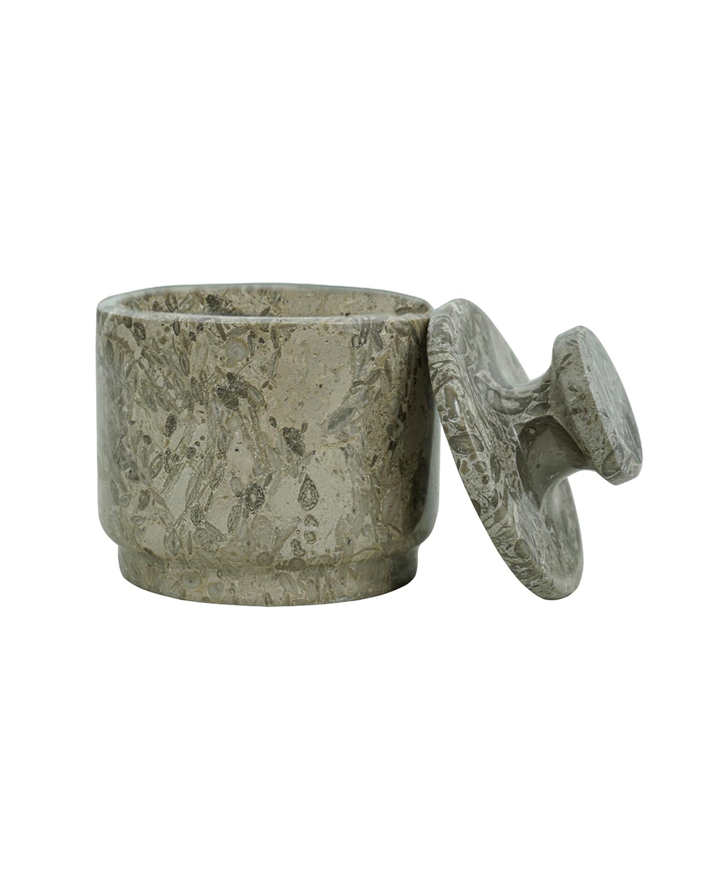 UrbanFocal Natural Marble Salt Cellar With Lid - Stone Salt Container And Stone Salt Holder, Spice Jars for Counter, Candy Jar & Spice Jar, Oceanic