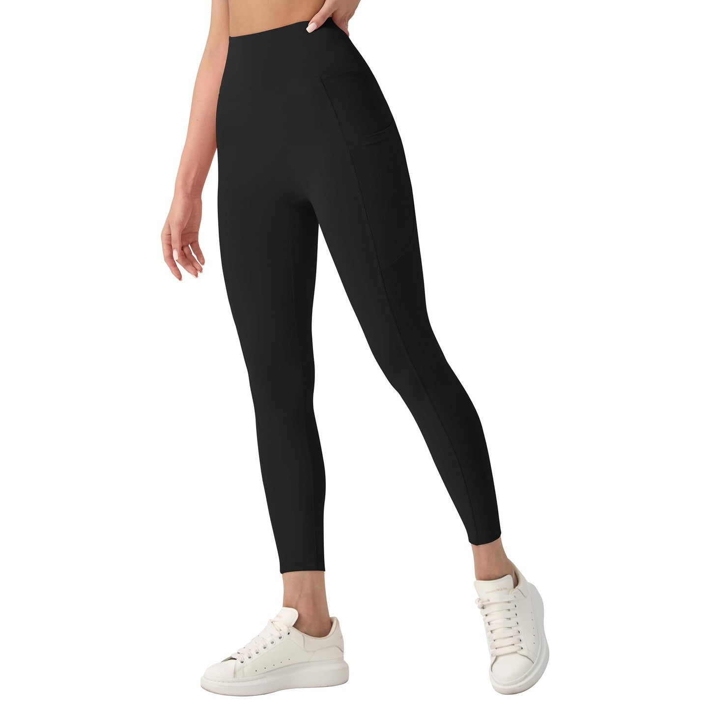High Waisted Leggings for Women - No Front Seam Tummy Control Yoga Pants for Workout Running No See Through