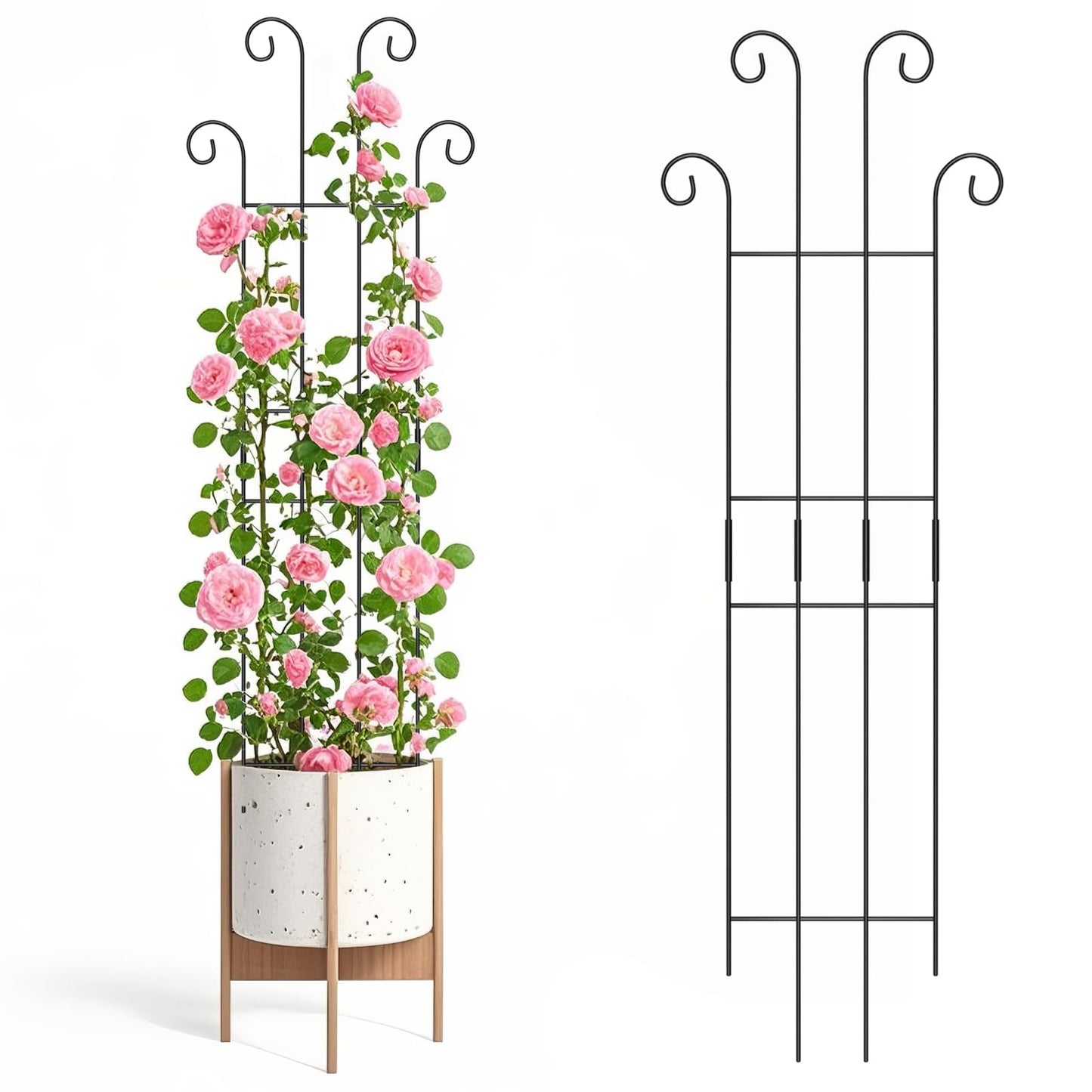 2 Set 32'' Taller Plant Trellis for Climbing Plants Indoors & Outdoor, Garden Metal Trellis Plant Support for Potted Plants, Houseplants, Flowers Vine, Ivy, Pothos, Monstera