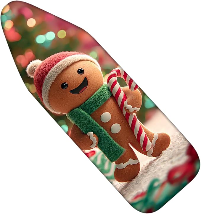 Nuxovilar Ironing Board Covers Winter Gingerbread Man Pattern Polyester 15x54