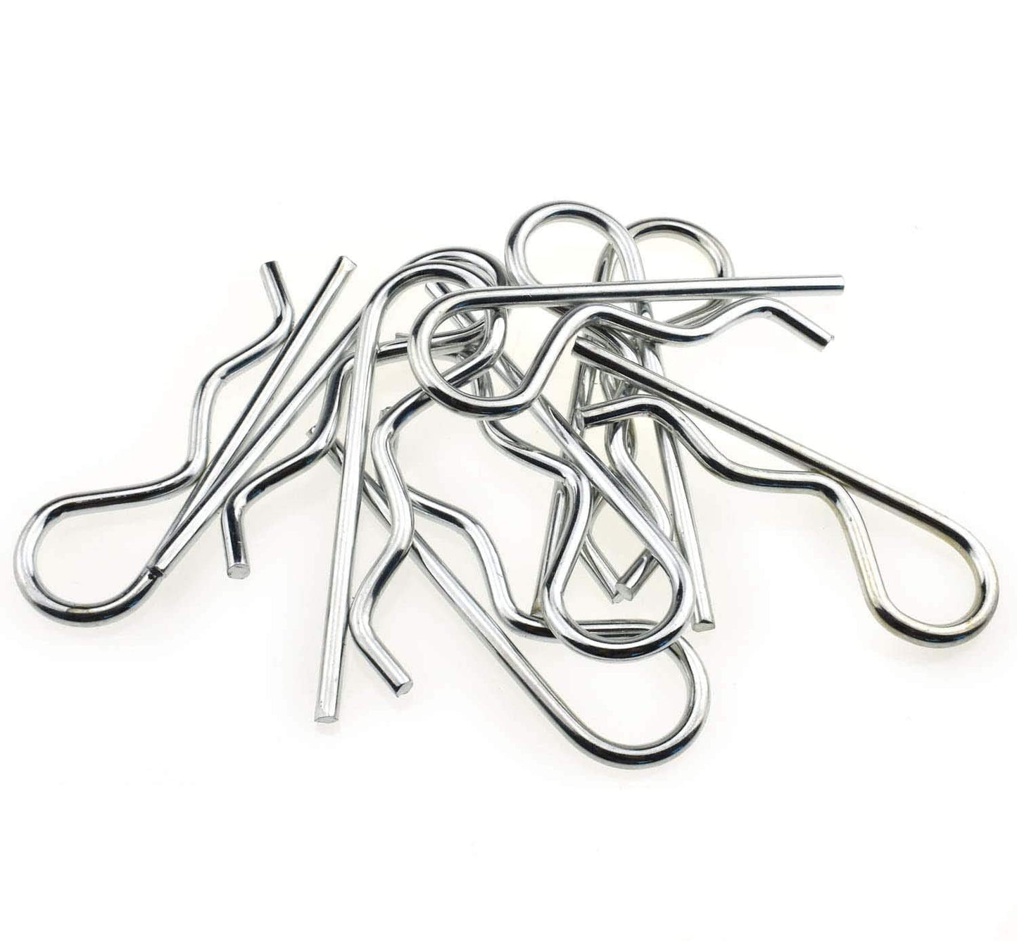 20Pcs Cotter Pins R Clips Hardware Pins, Heavy Duty Zinc Plated Cotter Pin Hairpin Assortment Kit for Use On Hitch Pin Lock Systems, Trailer Hitch, Lawn Mowers, Trucks - M2.5 X 55mm