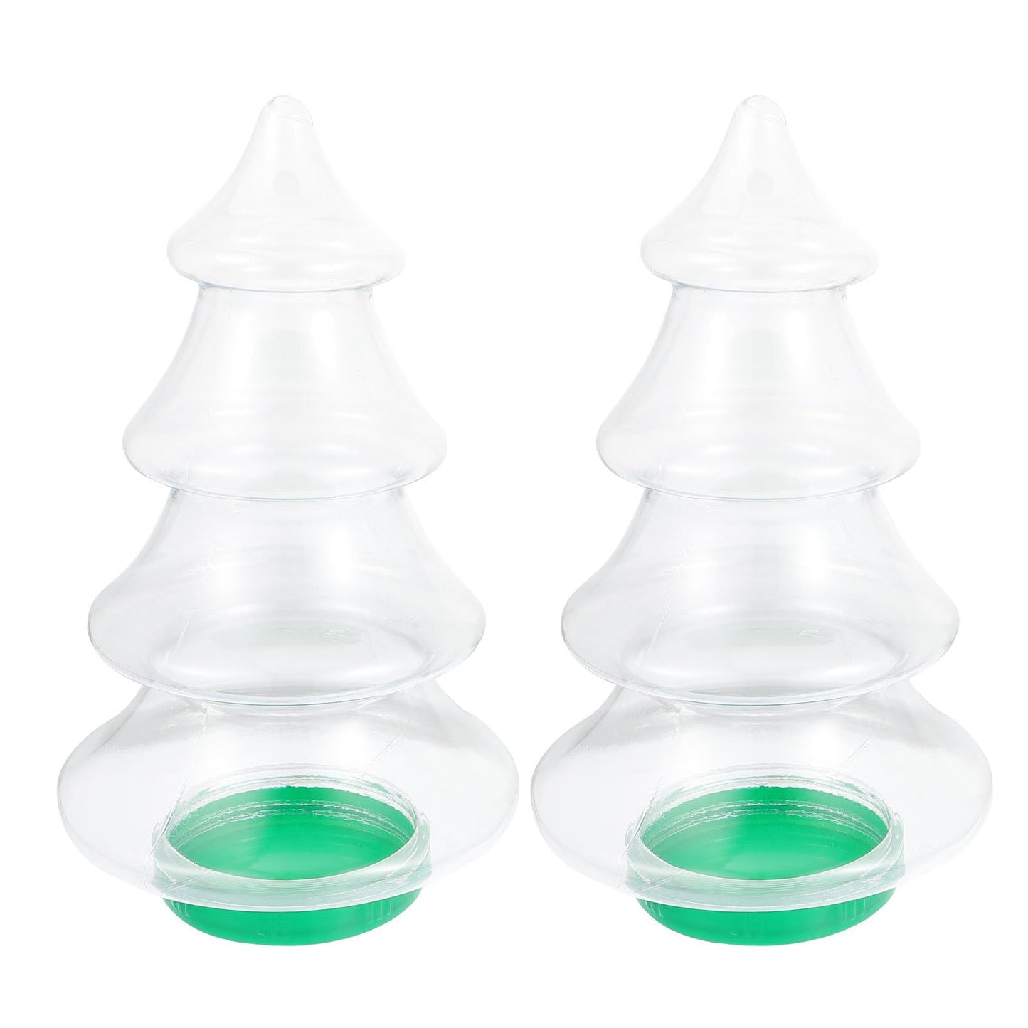 Abaodam Plastic Containers 2pcs Large Christmas Tree Container Christmas Tree Shaped Jar for Party Wedding Party Supplies Favors Plastic Cookie Jar