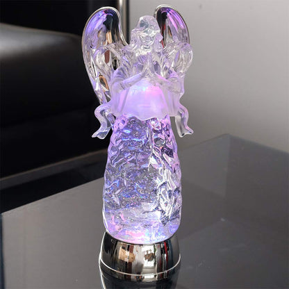Wondise Color Changing Angel Lighted Snow Globe Water Lamp with 6 Hour Timer, 11 Inches LED Angel Lights Battery Operated Swirling Glitter Christmas Home Decor(Angel Praying Figurine)