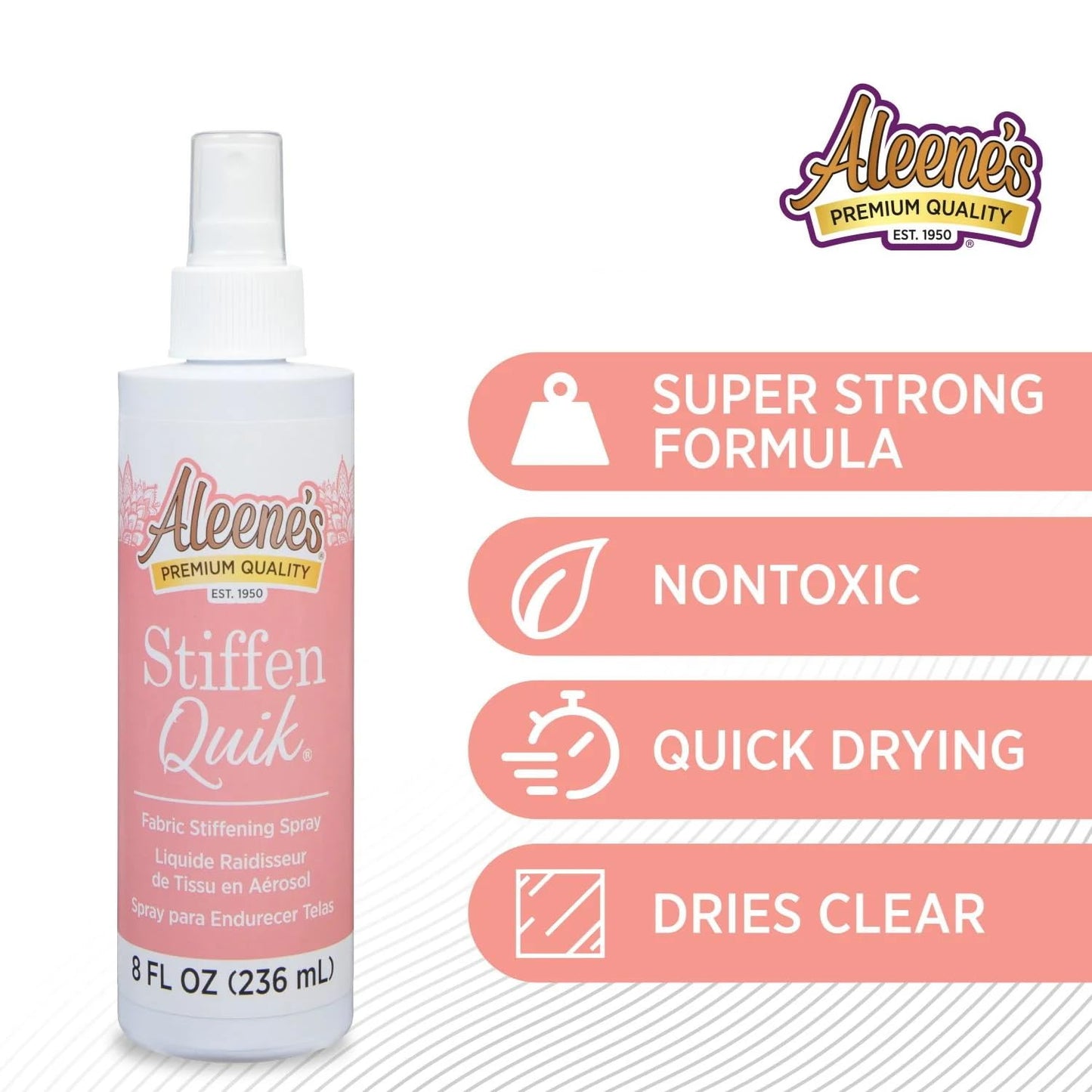Aleene's 15581 Stiffen-quick Fabric Stiffening Spray (8oz),transparent, 236 ml
