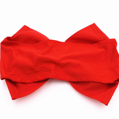 Fvstar 10pcs Red Chair Sashes Elastic Spandex Wedding Chair Bows Decorative Party Elegant Chairs Ribbons Tie Bands for Birthday Baby Shower Event Trade Show Decorations