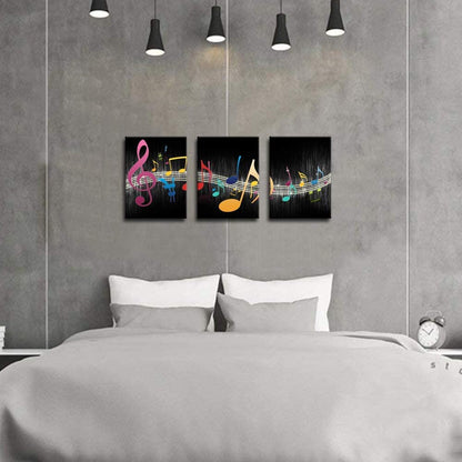 Biuteawal - Music Wall Art Modern Musical Note Canvas Prints Stretched and Framed Beautiful Notes Beating on Staff Picture Decor Artwork for Party Home Living Room Bedroom Ready to Hang