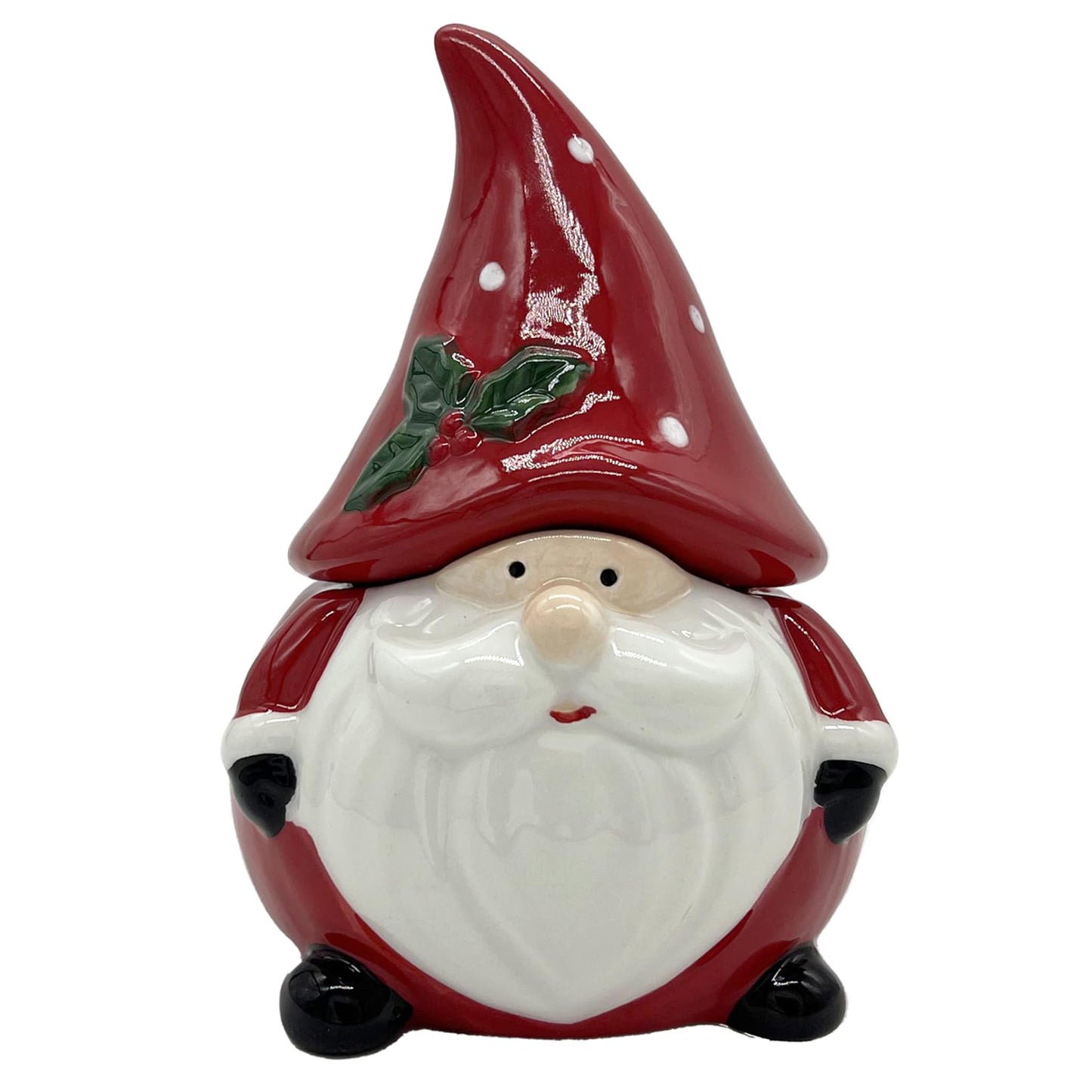 Santa Claus Salt and Pepper Shaker Set with Spoons - 6.5 Inch Ceramic Christmas Spice Dispenser with Lids for Kitchen Holiday Dining Table Decor Gift Set (Red)