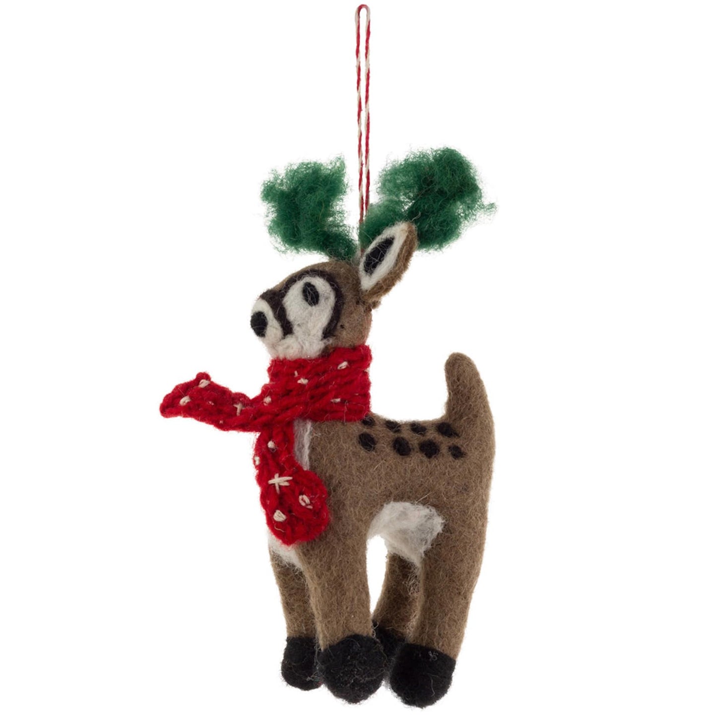 Boston International Felt Christmas Tree Ornament Winter Holiday Hanging Ornaments Decorations for Home, 6", Reindeer
