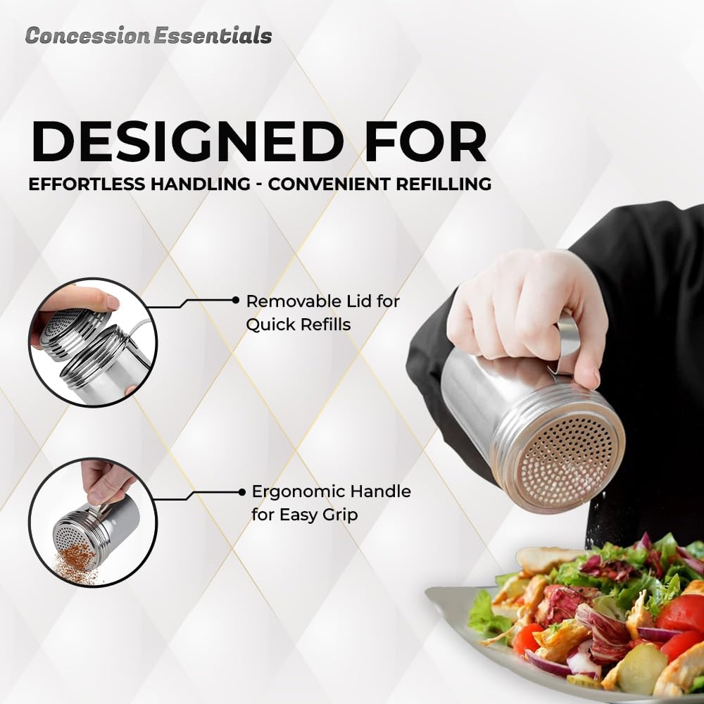 Concession Essentials Popcorn Salt Shakers With Handle, 10 oz, Pack of 2