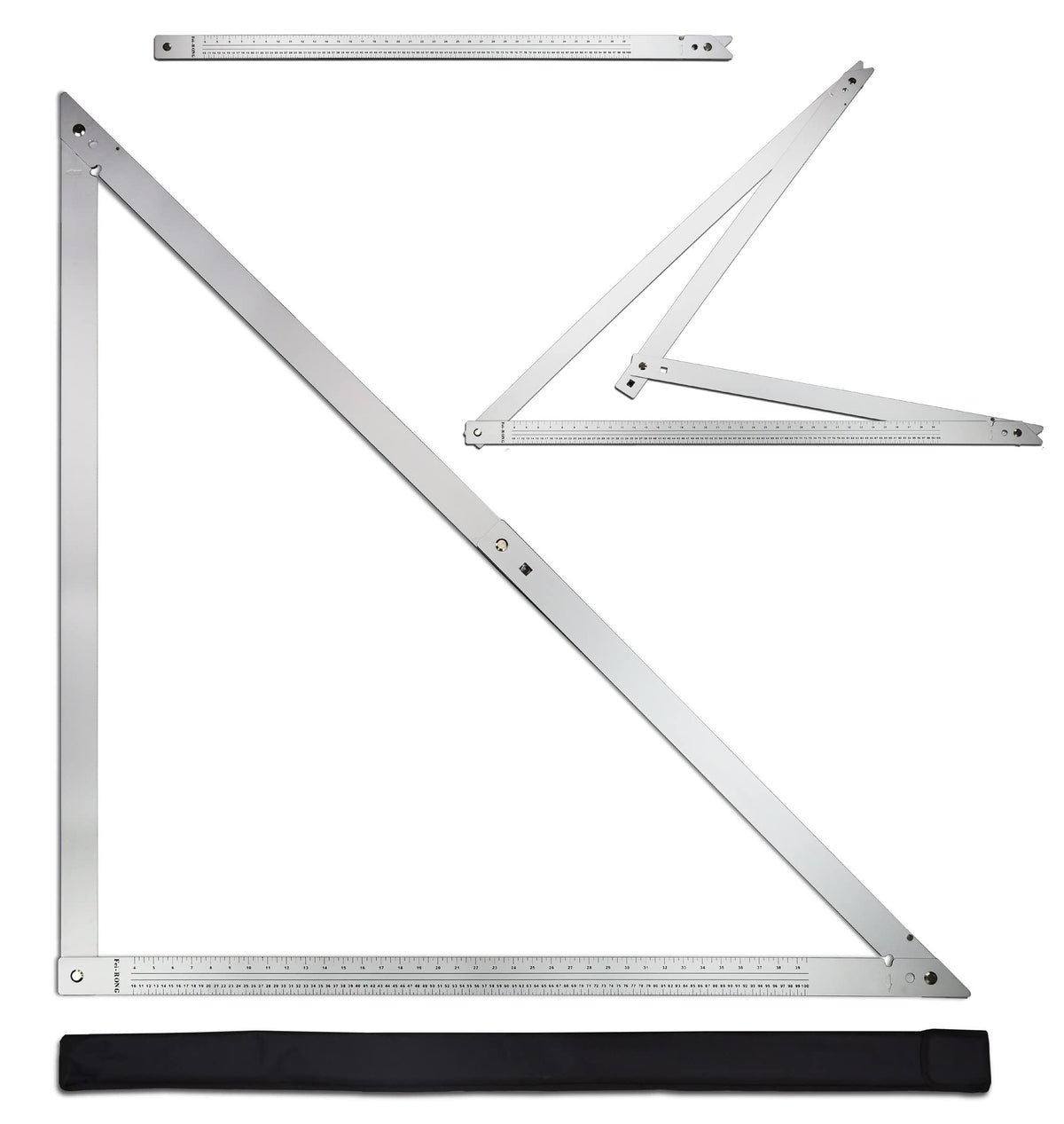 48 Aluminum Folding Square | Adjustable 45° & 90° Angles for Framing/Roofing/Staircases | Professional Woodworking & Construction Triangle Ruler Tool