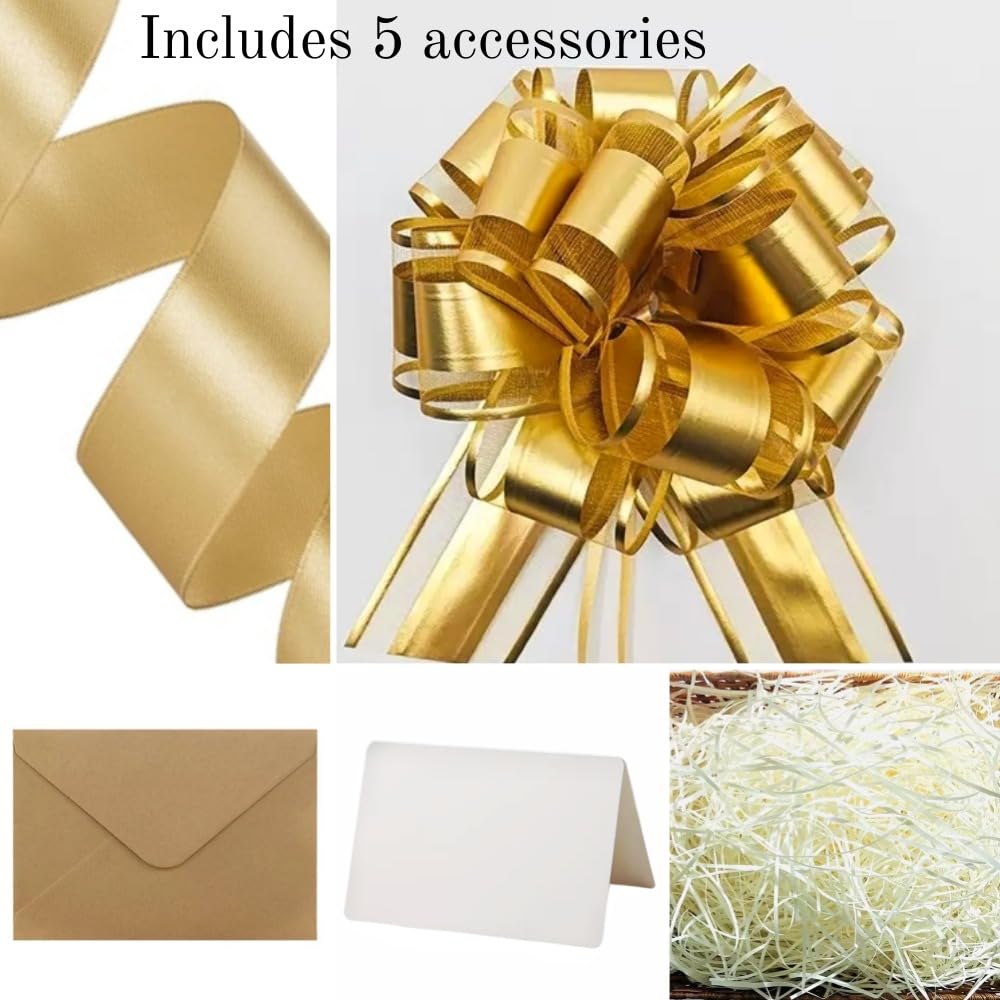 UoeRing Gold Extra Large Gift Box 2Pcs 22x17x9 inch,luxury Gift Box with Lid for Presents Birthday Christmas Valentine's Day (Includes Pull Bows,Card,Envelope,Filler)