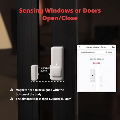 SwitchBot Door Alarm Contact Sensor - Smart Home Security Wireless Window Alarm and Door Sensor, Add SwitchBot Hub to Make it Compatible with Alexa