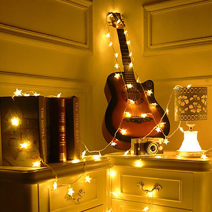 Star String Lights Battery Operated 40 LED 19.6FT Twinkle Little Star Lights Indoor Starry Fairy Lights Warm White for Patio Wedding Bedroom Christmas Home Decoration