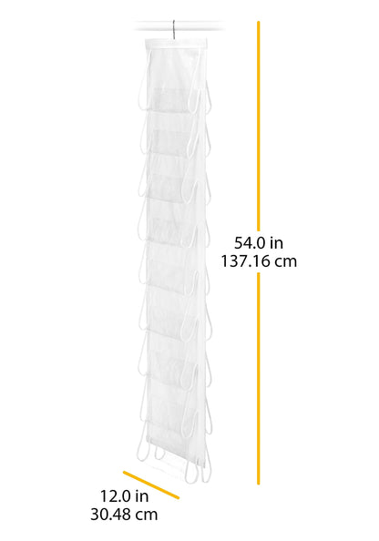 Whitmor White Hanging Shoe File, Clear