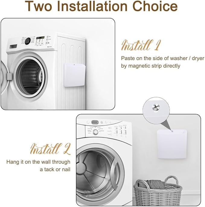Picowe Magnetic Laundry Storage, Large Lint Holder Bin, Space-Saving Trash
