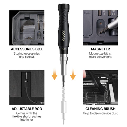 Adjustable Precision Screwdriver Set, Laptop Scredriver, JAKEMY 164 in 1 Professional Computer Repair Tool Kit with T5 T6 Torx Screwdriver for Phone/Glasses/Watch/RC Car/Xbox