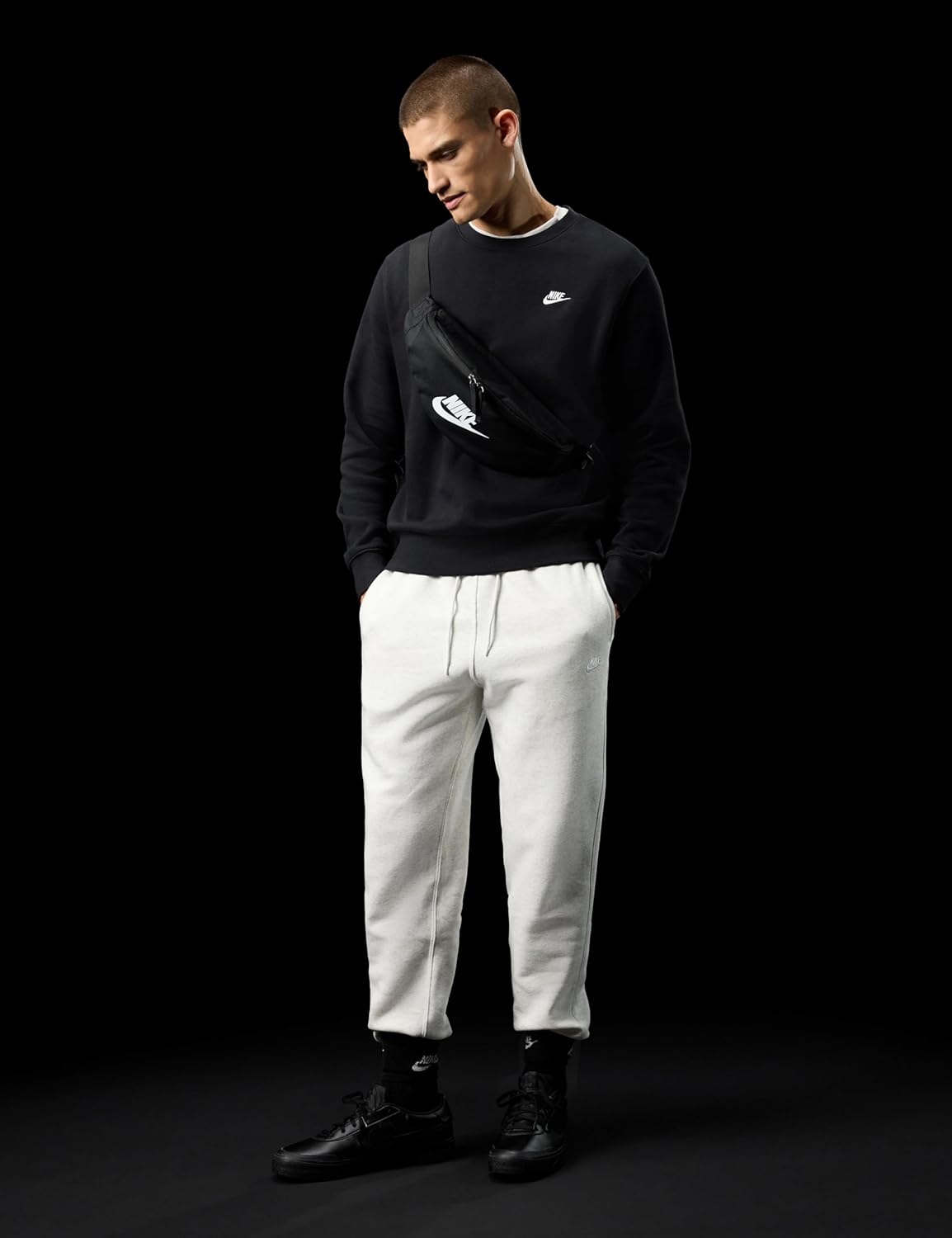 Nike Heritage, Black/Black/White, One Size