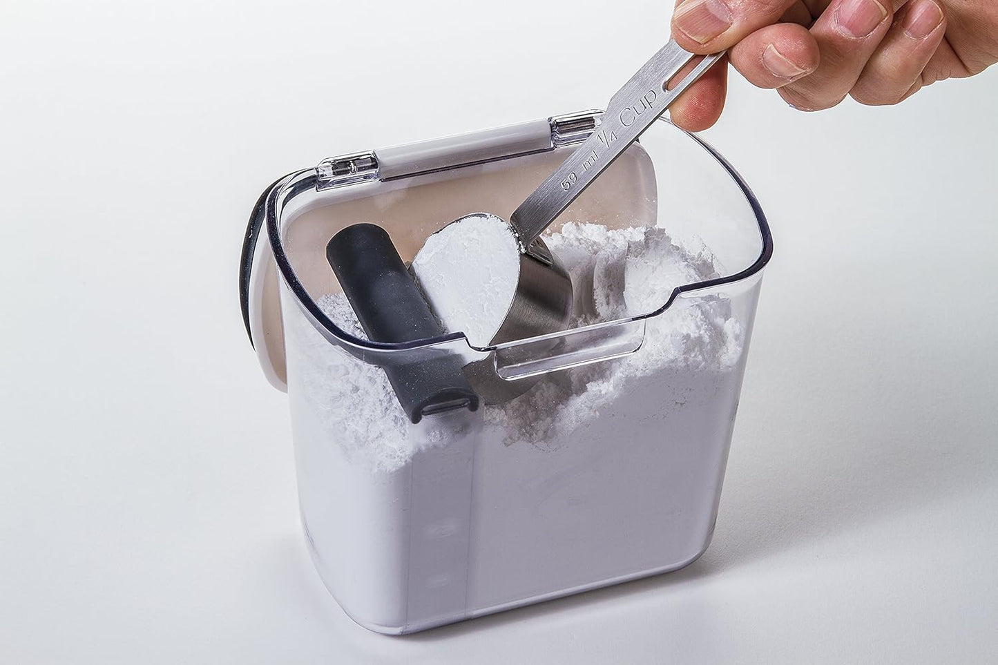 ProKeeper 1 Quart Airtight Powdered Sugar Storage Container – Grey, BPA-Free Plastic
