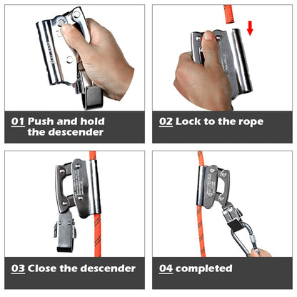 YERGOFE Climb Self Locking Rope Grab - Alloy Steel, Safety Protection 25 kN(Aprx 300LB), Used with 5/8’’ Lifeline Rope, for Construction, Climbing, Fall-Protection (Round Lock)