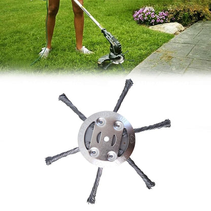 Steel Wire Grass Trimmer Head, 2025 New 6 Inch String Trimmer Replacement Head, Universal Steel Wire Weed Grass Trimmer Blade Remover Tool for Lawn Mower Tray, Weed Eater (1, 6 Blades)