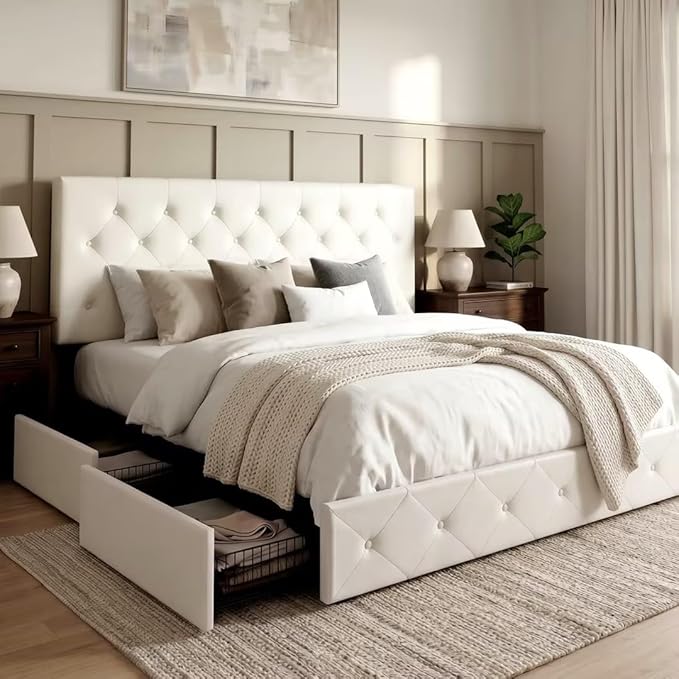 Allewie King Size Platform Bed Frame
