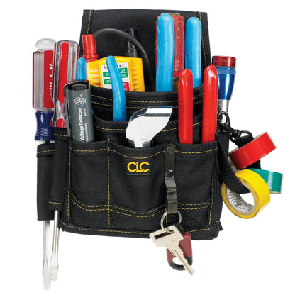Custom Leathercraft CLC 1503 Small Electrical Maintenance Pouch , Black , 9 POCKET