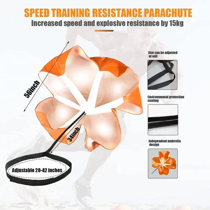 EastyGold Running Speed Chute Resistance Parachute 56 inch Powerchute Umbrella Training Sprint Power Soccer Trainer for Runner, Football, Soccer Drilling