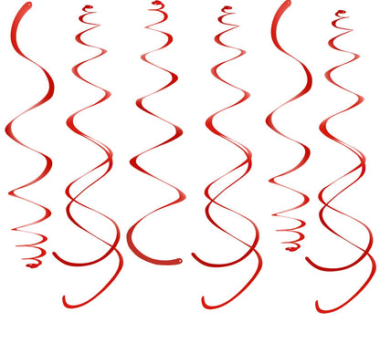 Red Swirls Decorations Hanging Swirl Decorations 36 pcs Red Party Streamers for Ceiling Anniversary Wedding Party Decorations