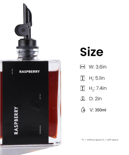 APT 1101 Olive Oil Dispenser for Kitchen, Cooking Oil and Vinegar Dispenser Set, Olive Oil Bottle, Soy sauce dispenser, coffee syrup bottles with stainless steel pourers - 4 pcs, Black (Black)