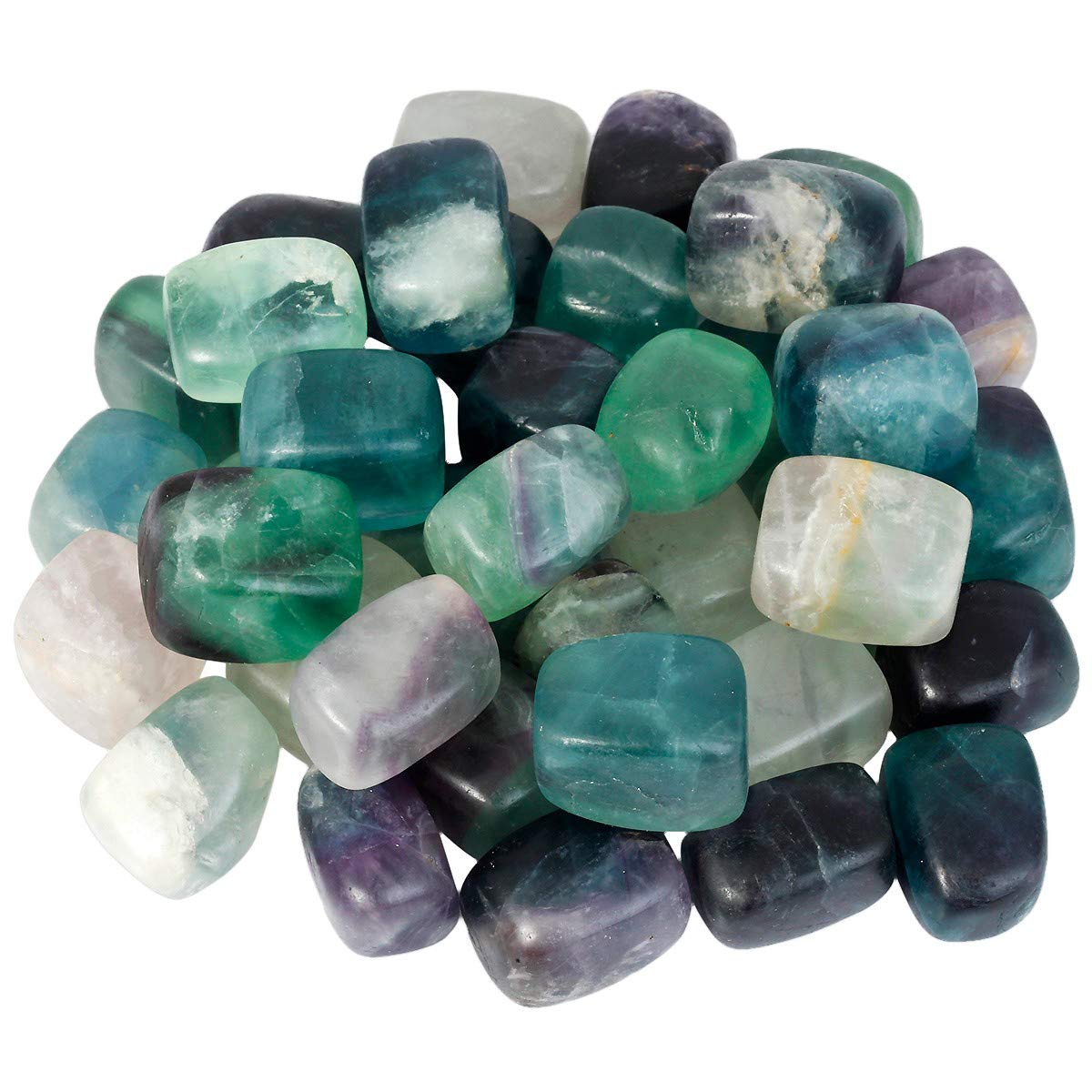 Nupuyai 1 lb Tumbled Stones Irregular Shape Polished Crystals, Reiki Chakra Healing Quartz, Home and Garden Decor