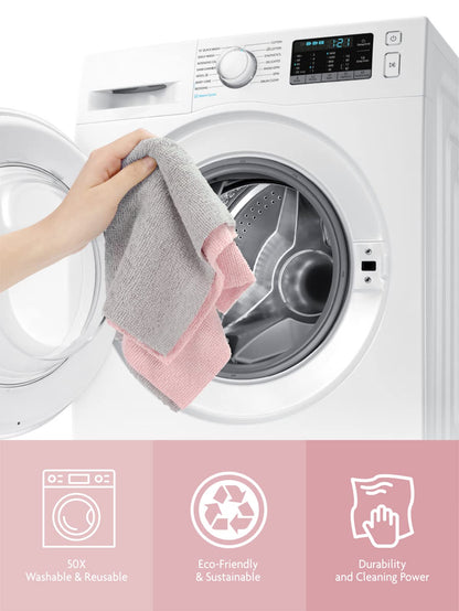 Fantasticlean Microfiber Cleaning Cloth Roll -150 Pack, Tear Away Microfiber Towels, 12" x 12", Reusable, Washable, Ultra Absorbent Dishcloth for Home Supplies, Car, Pet, Kitchen (2 Rolls of Grey)