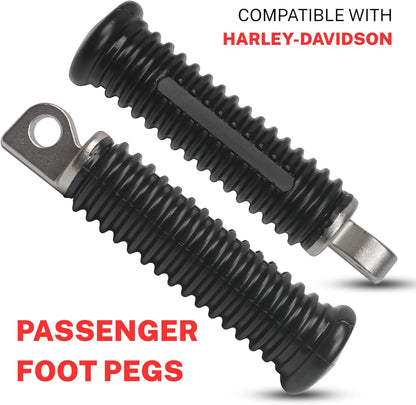 2pcs Foot Pegs Fit for Harley, Passenger Motorcycle Foot Pegs for Harley Davidson Sportster 883 1200, Forty Eight, Iron 883, Dyna, Road King, 10mm Bore, Aluminum Bike Rear Footrest Pedals Mounting
