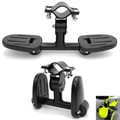 YehVeh Kick Scooters Footrest with Folding Foot Rest Pegs 3 Wheel Scooter Footrest Pedals for 3 Wheeled Scooter with Foldable Seat Front Mount Never Fall Down 2-in-1 Scooters