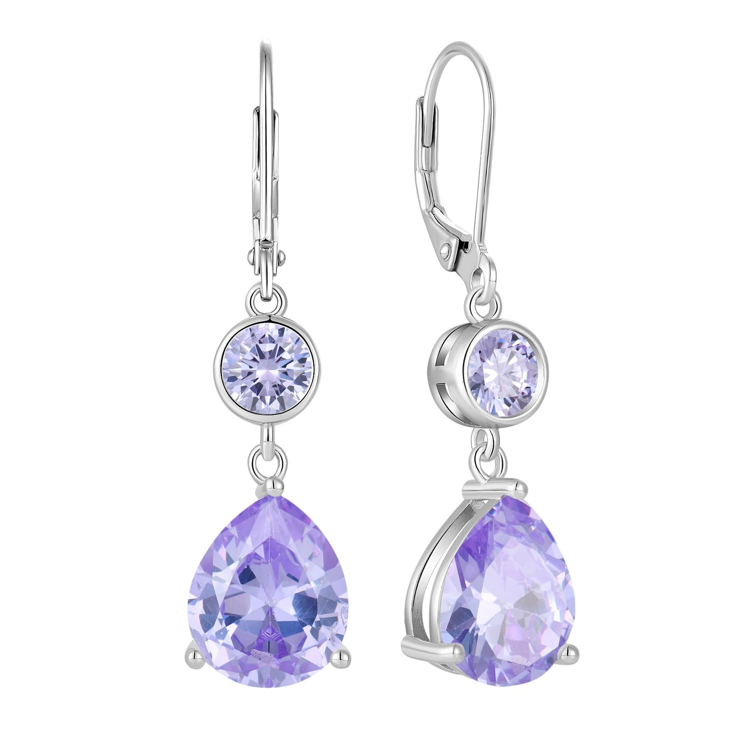 FYNSBLE Alexandrite Earrings for Women Sterling Silver Dangle Drop Leverback Earrings Hypoallergenic Jewelry for Women