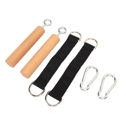 Yuecoom Wooden Pull Up Climbing Hold Grips, 1 Pair Hand Grips Strengthener Exerciser Training Tools for Grip Strength, Kettlebells, Workout