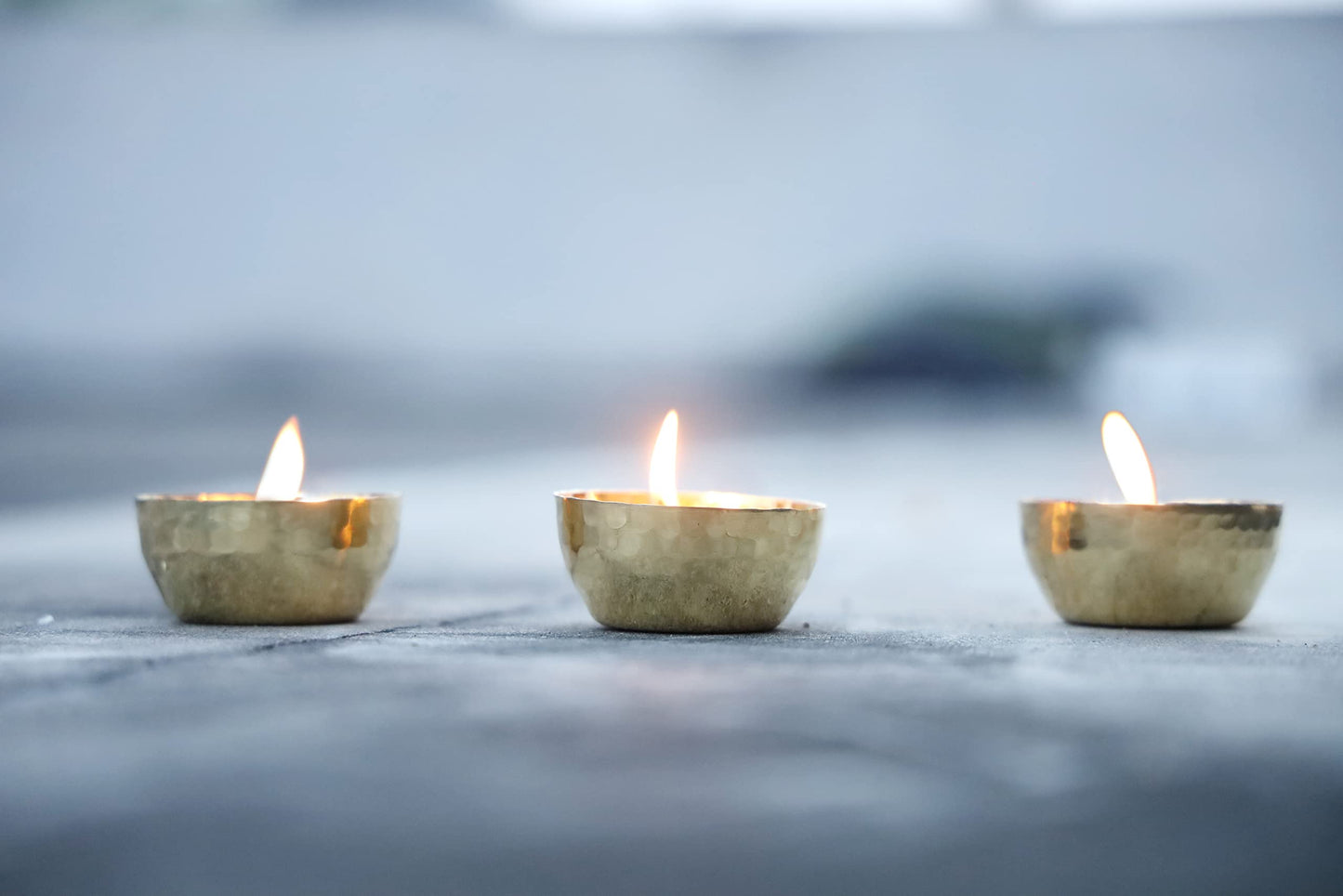 Handmade Hammered Brass Tealight Holder Set of 3 Votive Holders -2.5X1 DH inches Party Decoration