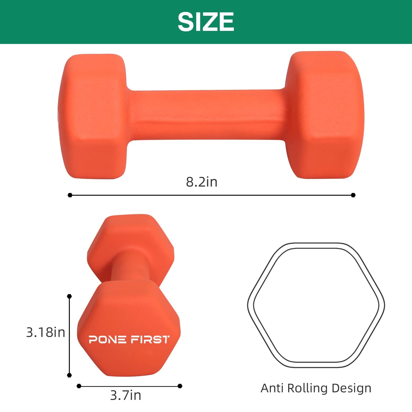 Dumbbell Hand Weight Pairs – Neoprene Dumbbell Exercise & Fitness For Home Gym Equipment and Adjustable Dumbbell Sets–Non-Slip, Color Coded Hex Shaped Free Weights For Women,Men 2LB 3LB 5LB 8LB 10LB Pounds