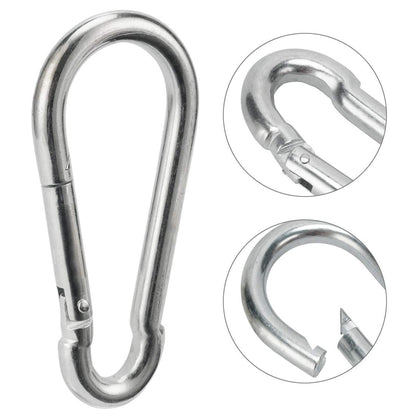 OWAYOTO Carabiner Clip 4 Inch Spring Snap Hook Heavy Duty 2pcs 10x100mm for Hammock Punching Bags Swing Chairs Gym Equipment Camping Hiking