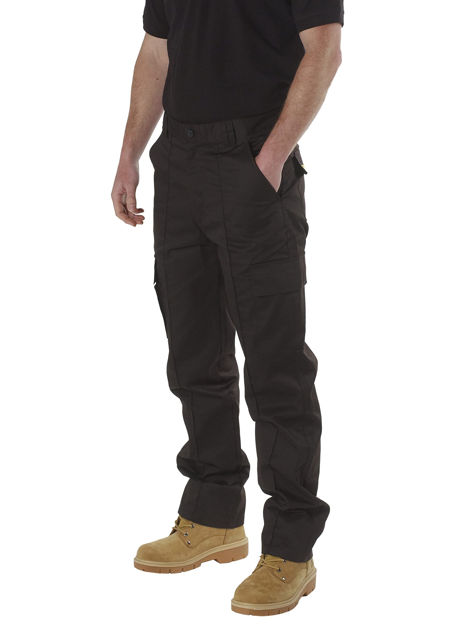SITE KING Mens Cargo Work Trousers Black or Navy Sizes 28 to 52 (32 Waist / 31)