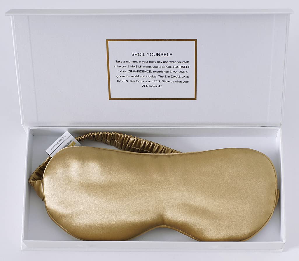 ZIMASILK Adjustable 100% 22 Momme Mulberry Silk Sleep Mask for Sleeping, Filled with Premium Mulberry Silk, Softest & Breathable Blackout Eye Sleeping Mask (Black)