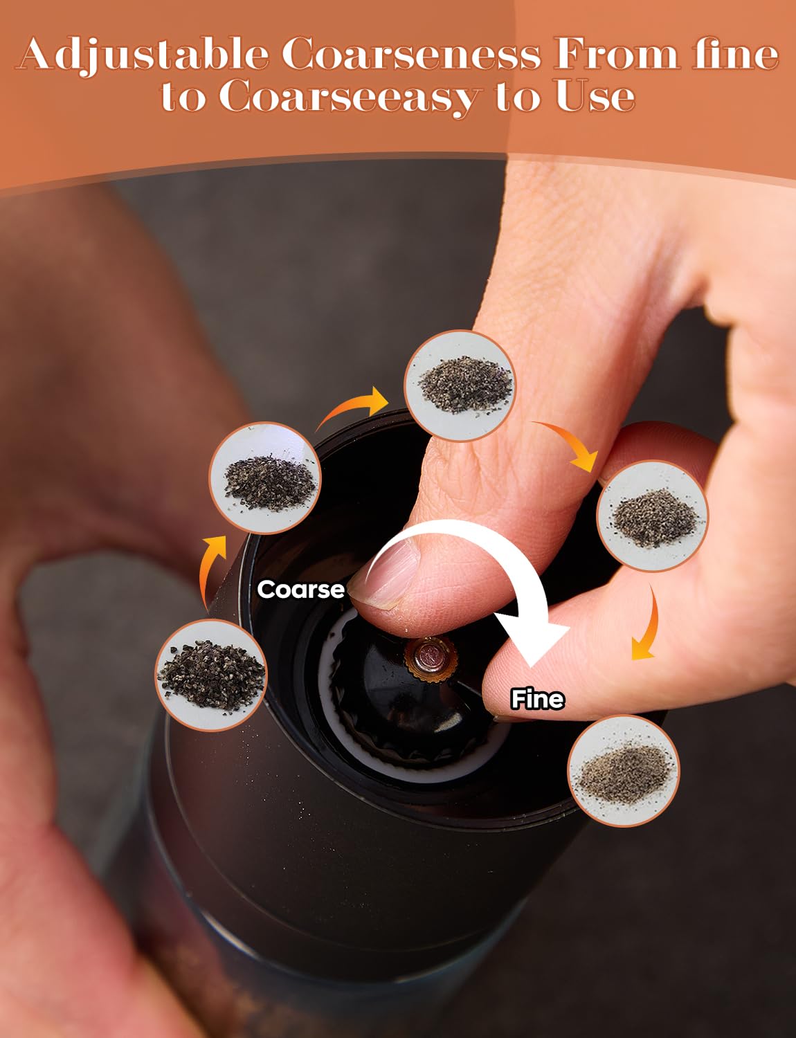 Salt and Pepper Grinder 2pcs Black Pepper Mill Refillable Manual Adjustable Coarseness Glass Material Fits in Home Kitchen Barbecue